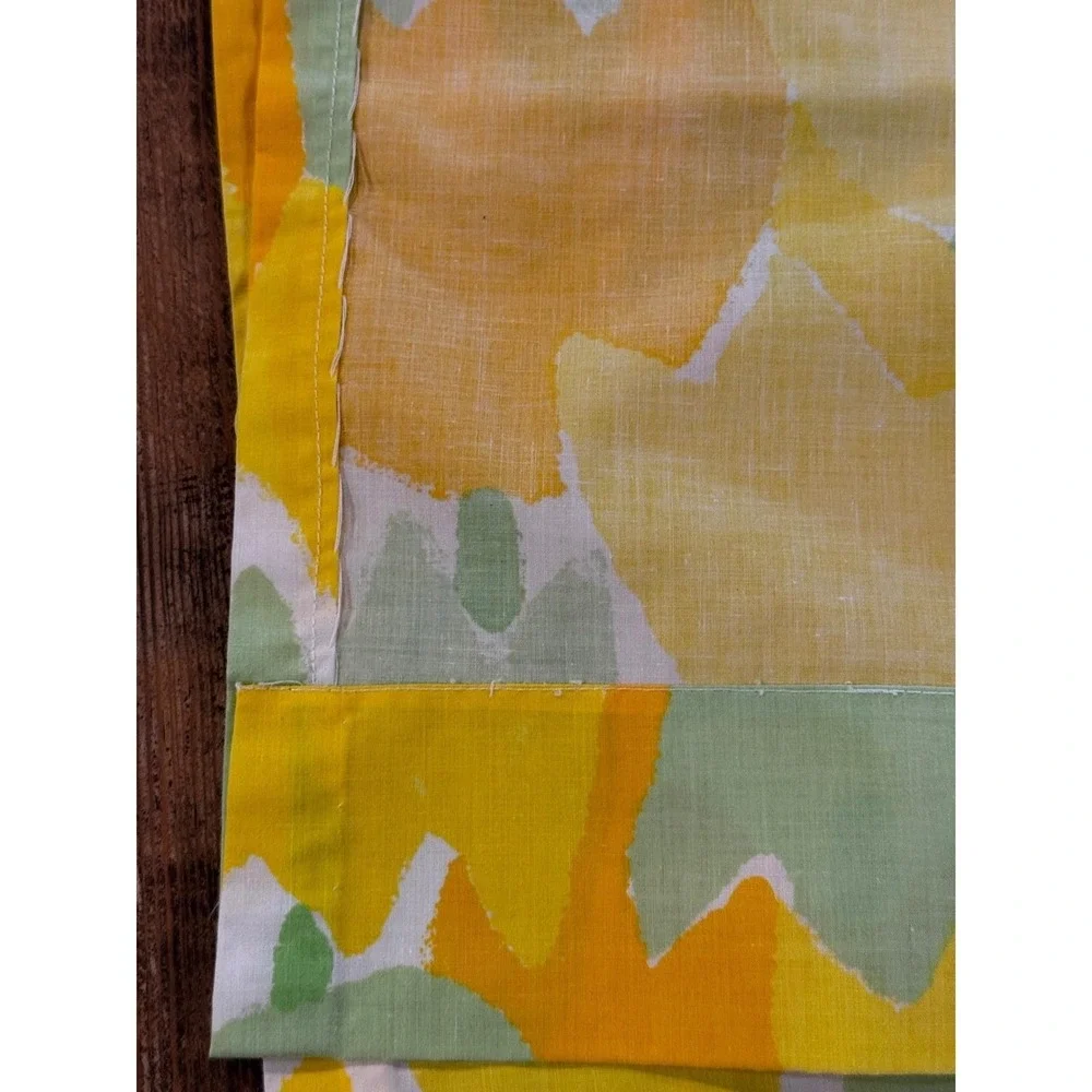 Vera Neumann Vintage Custom Curtain Panels 4 pc Yellow Orange‎ Tulip Floral